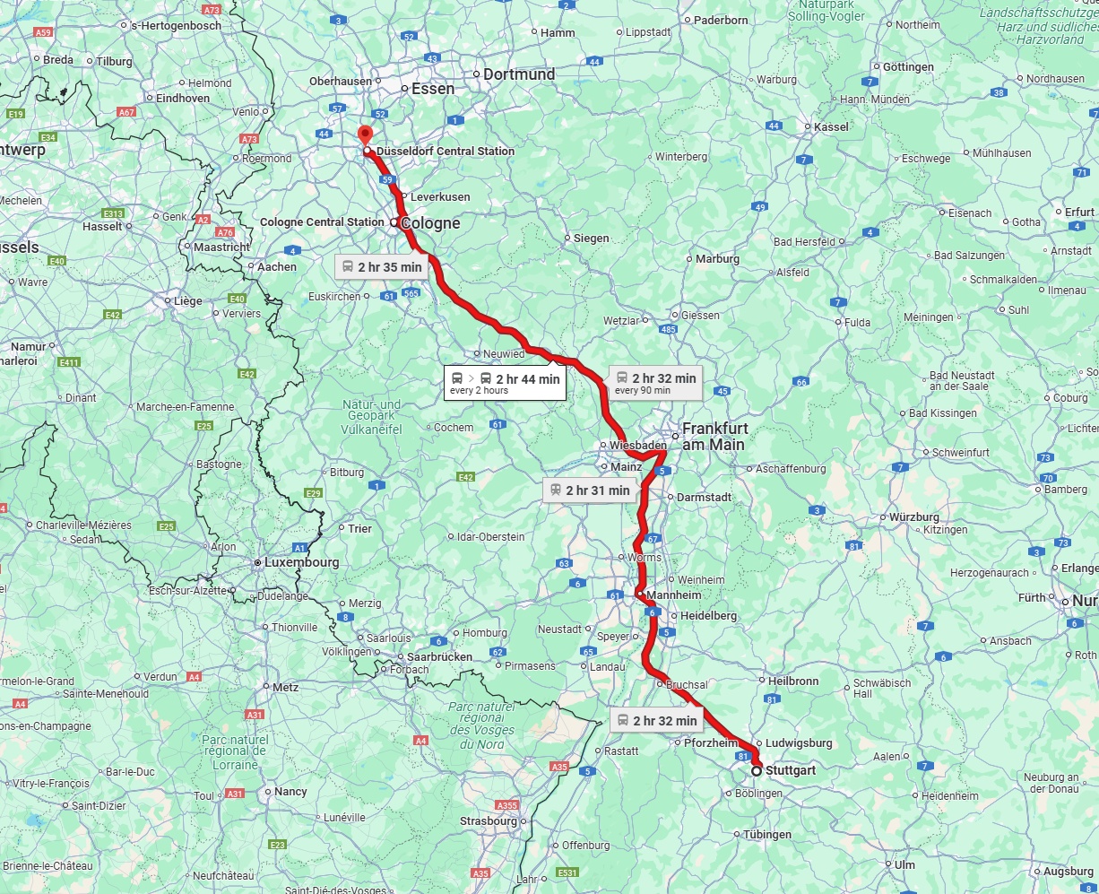 Anreise von Stuttgart Zu Düsseldorf Über 