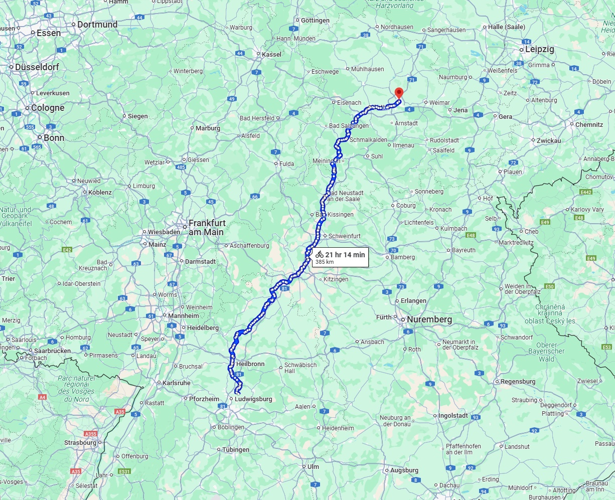 Anreise von Stuttgart Zu Erfurt Über 