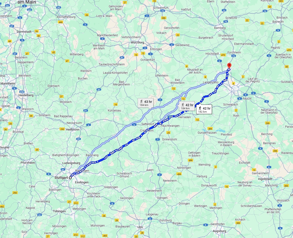 Anreise von Stuttgart Zu Erlangen Über 