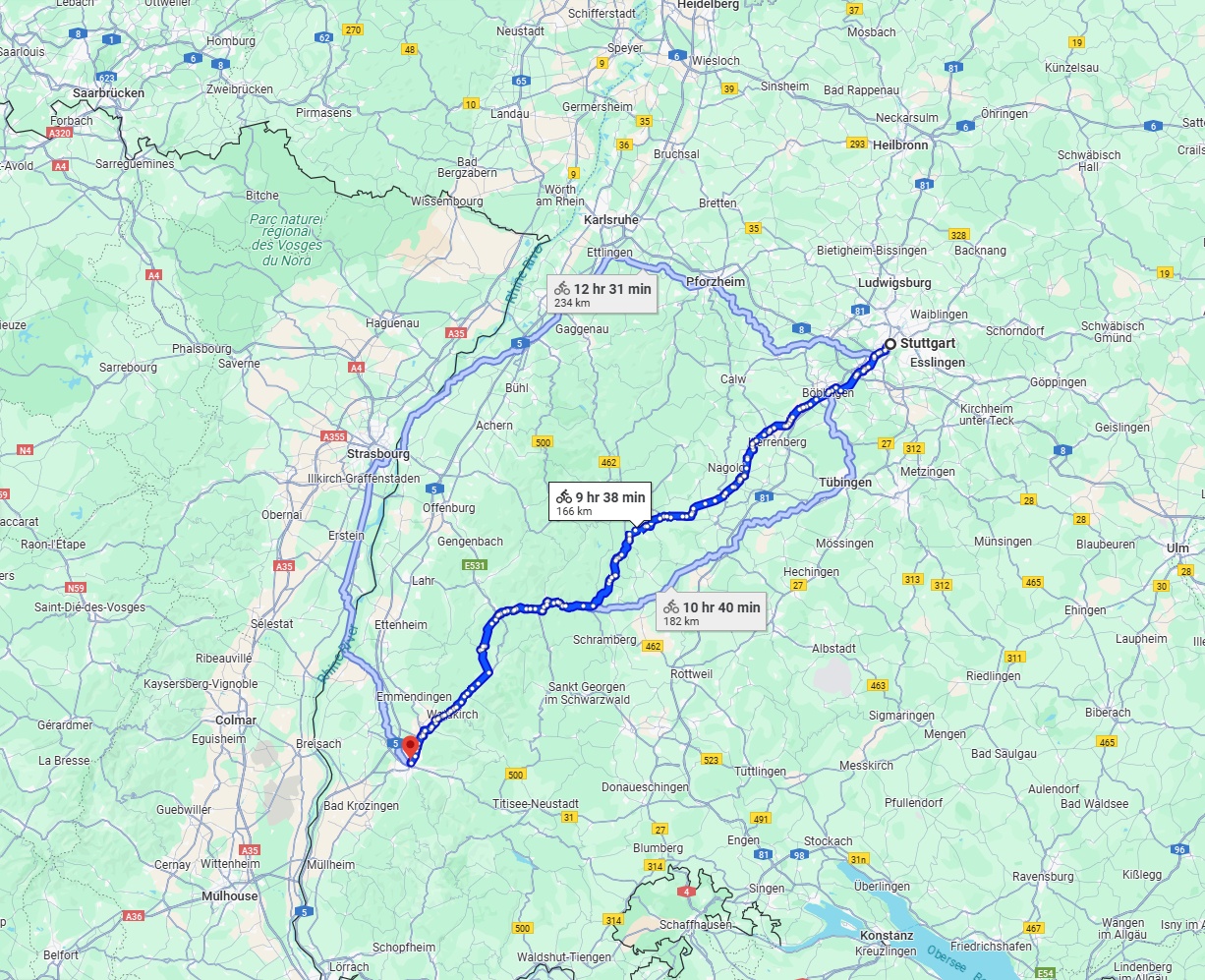 Anreise von Stuttgart Zu Freiburg im Breisgau Über 