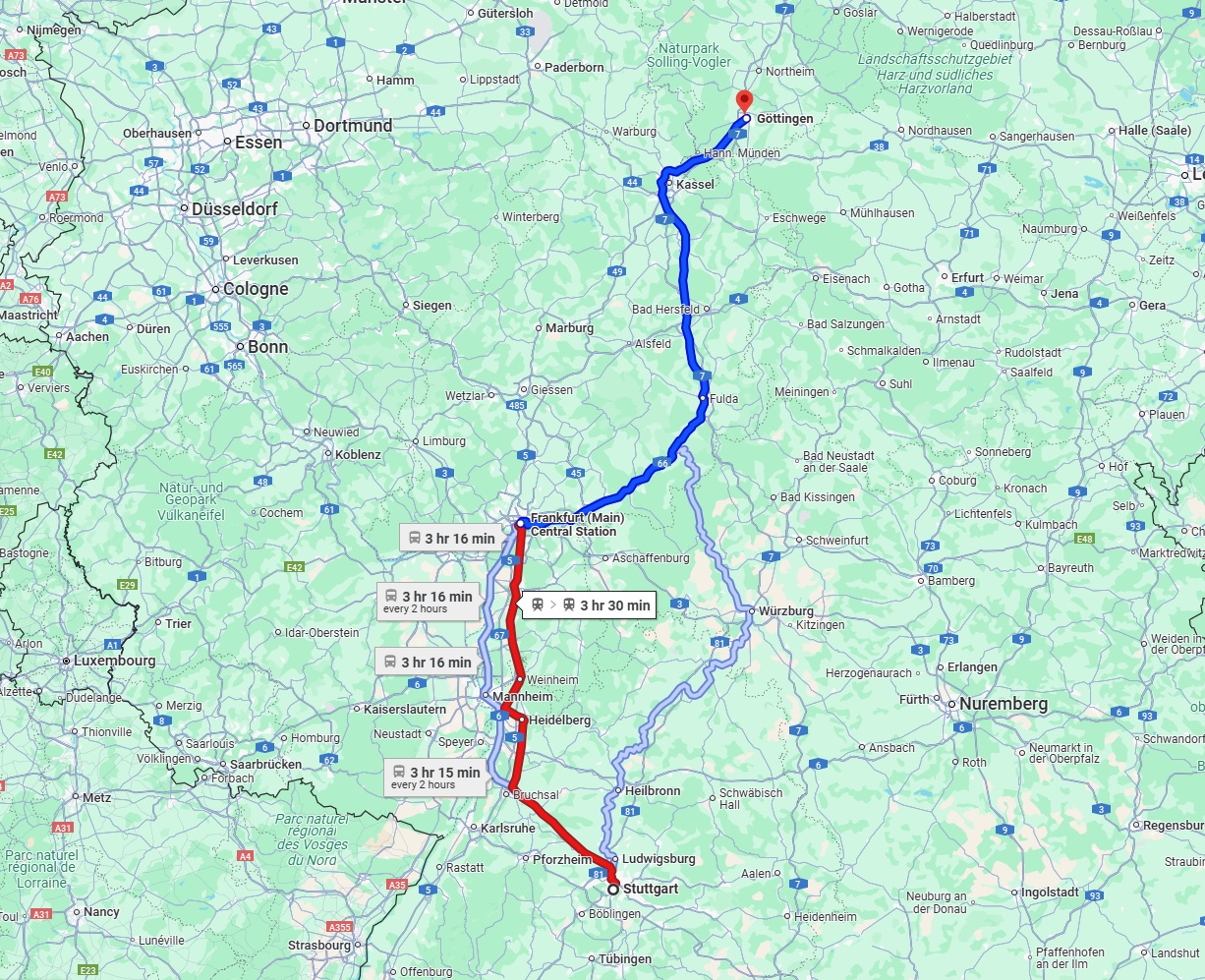 Anreise von Stuttgart Zu Göttingen Über 