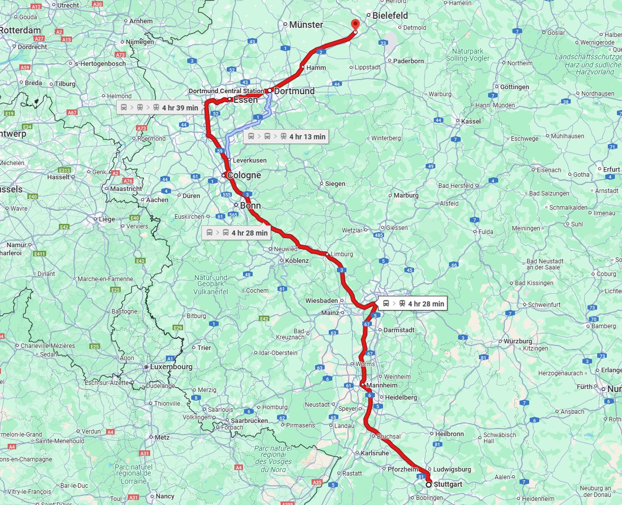 Anreise von Stuttgart Zu Gütersloh Über 