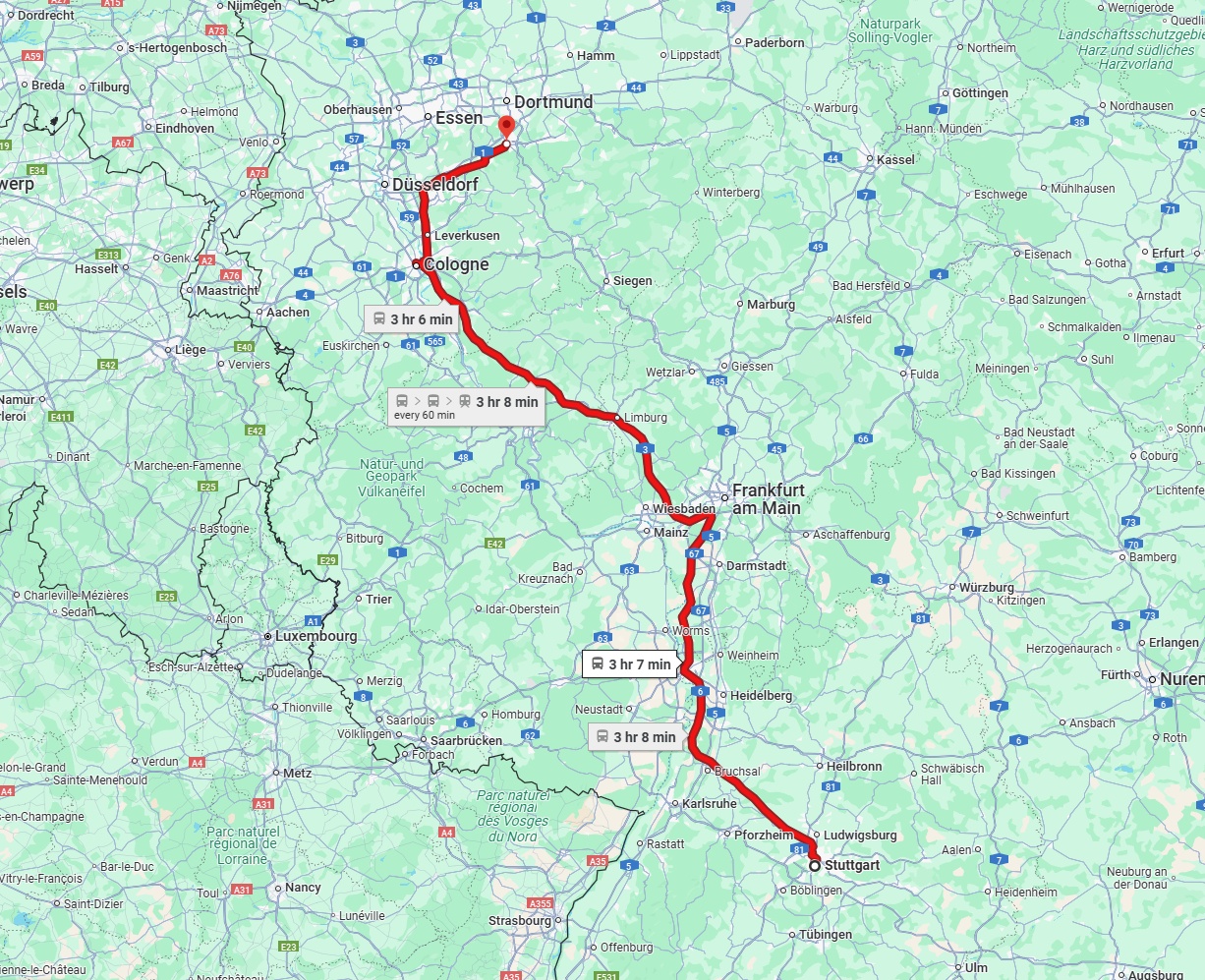 Anreise von Stuttgart Zu Hagen Über 