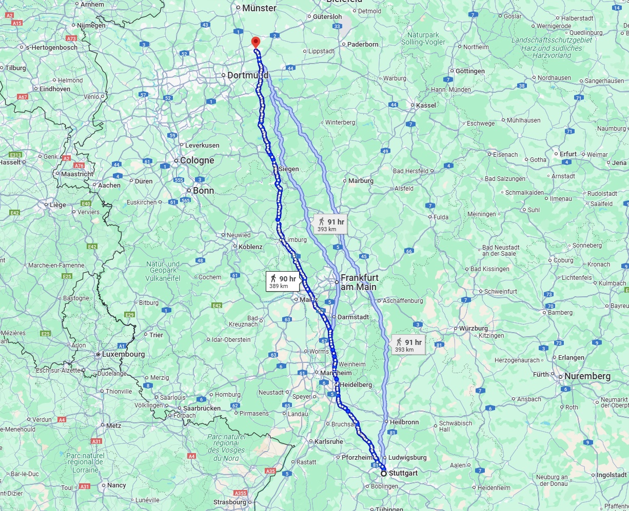 Anreise von Stuttgart Zu Hamm Über 