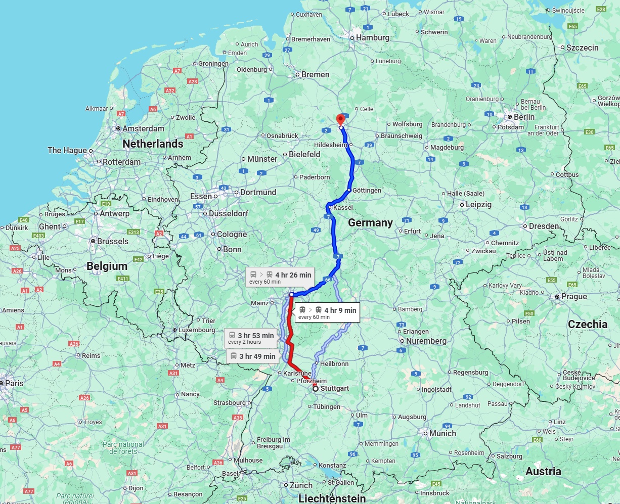 Anreise von Stuttgart Zu Hannover Über 
