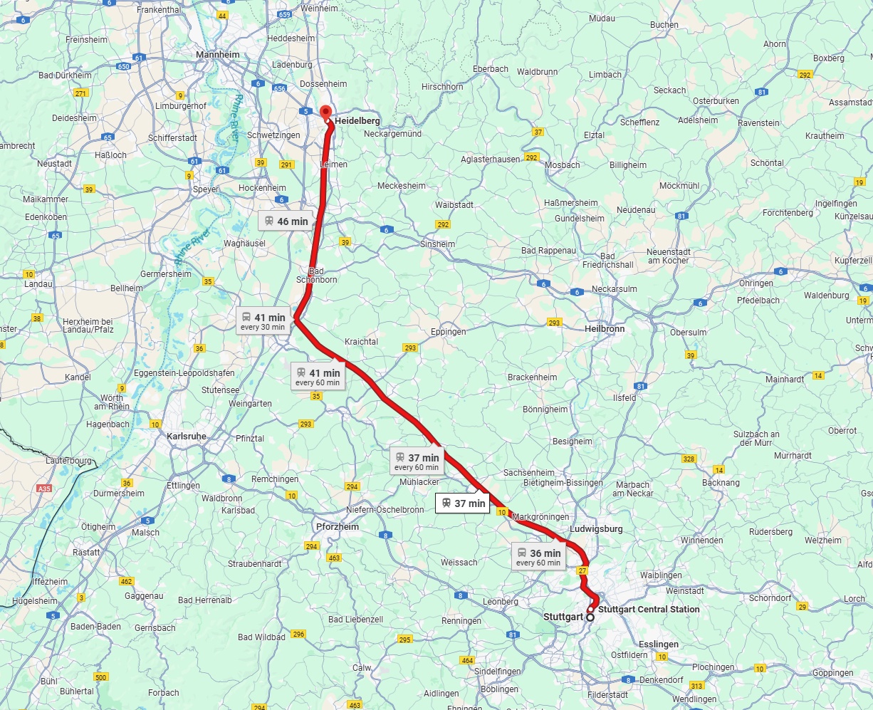 Anreise von Stuttgart Zu Heidelberg Über 