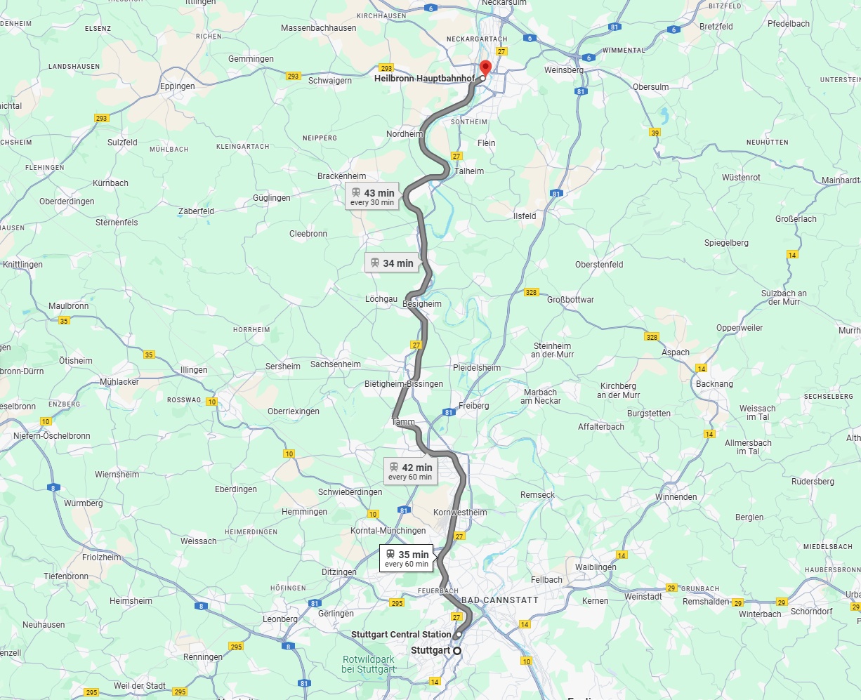 Anreise von Stuttgart Zu Heilbronn Über 