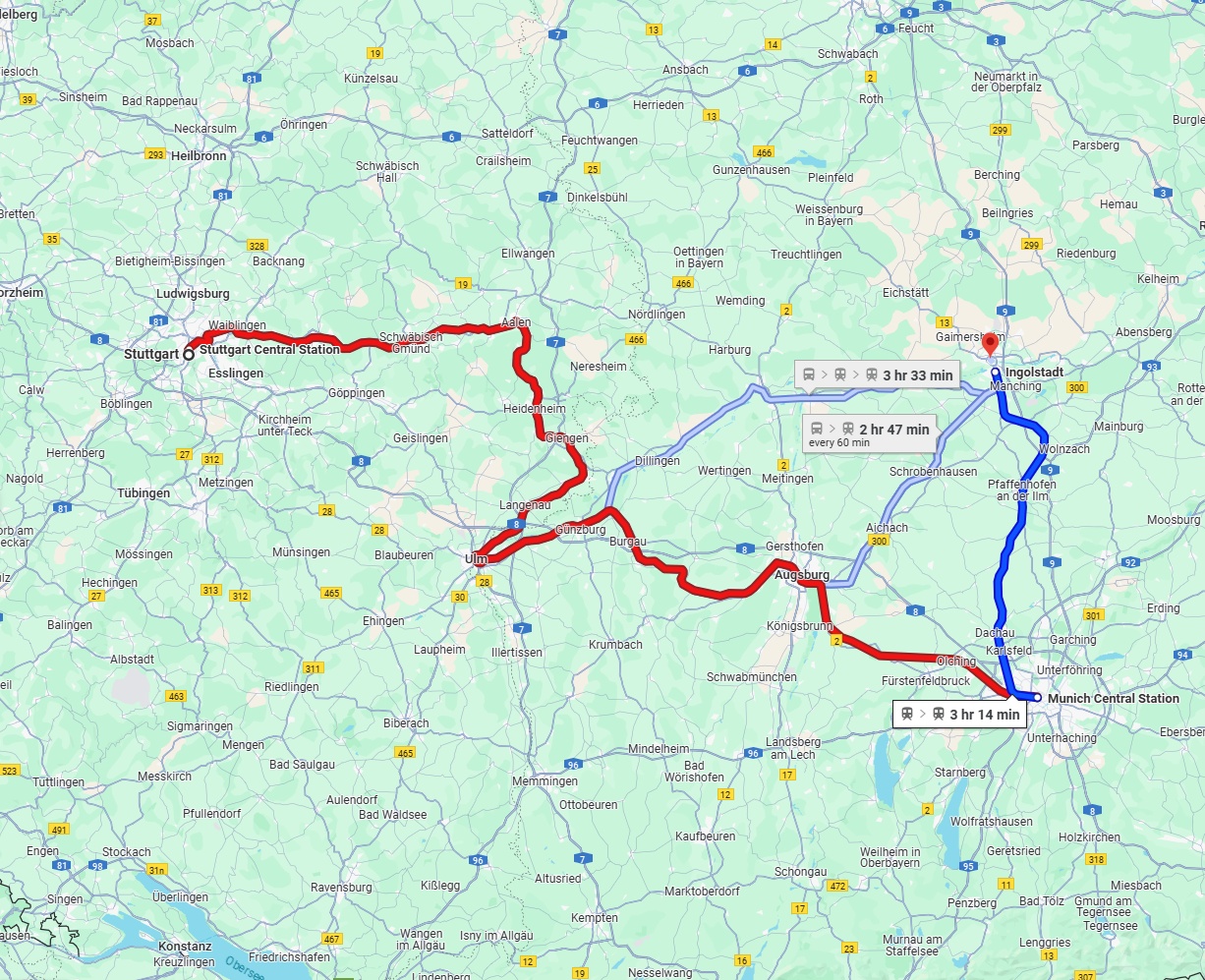 Anreise von Stuttgart Zu Ingolstadt Über 