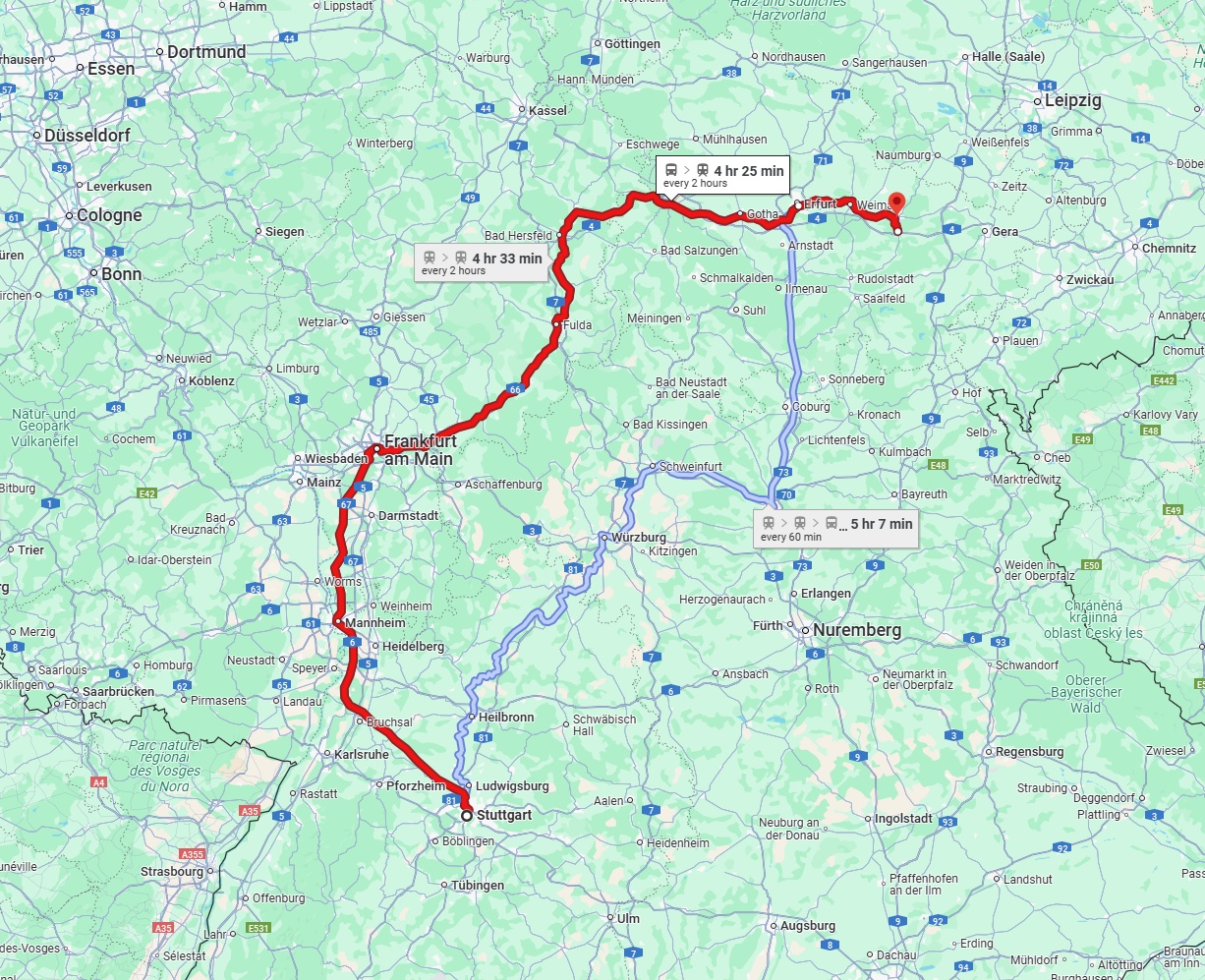 Anreise von Stuttgart Zu Jena Über 