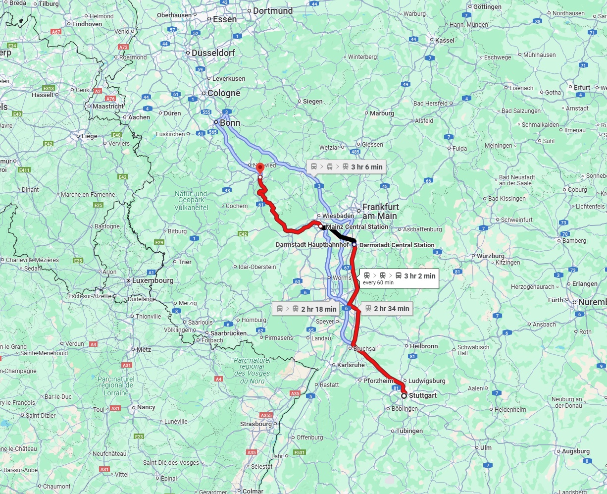 Anreise von Stuttgart Zu Koblenz Über 