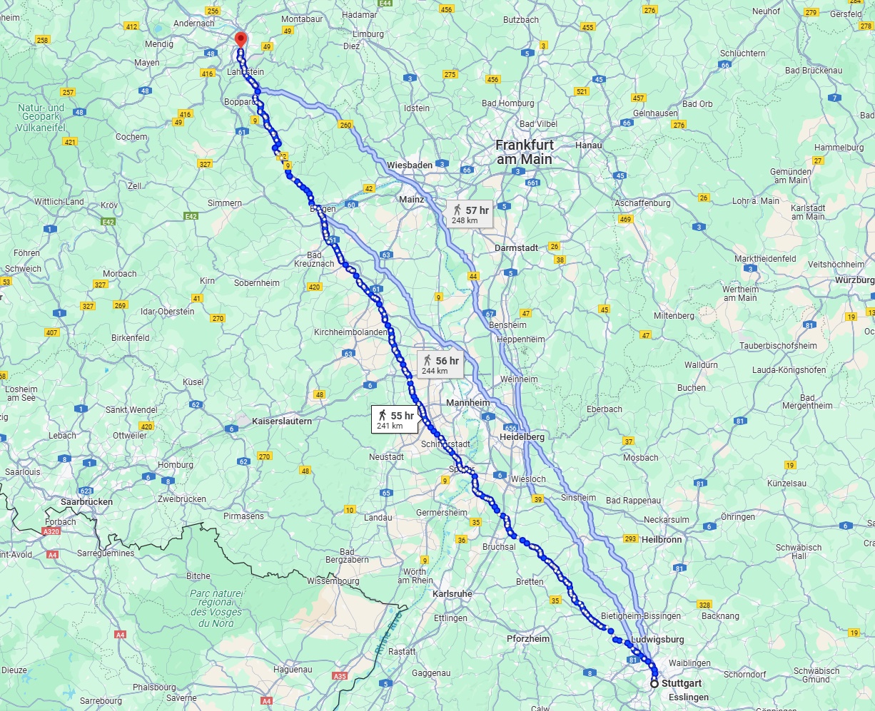 Anreise von Stuttgart Zu Koblenz Über 