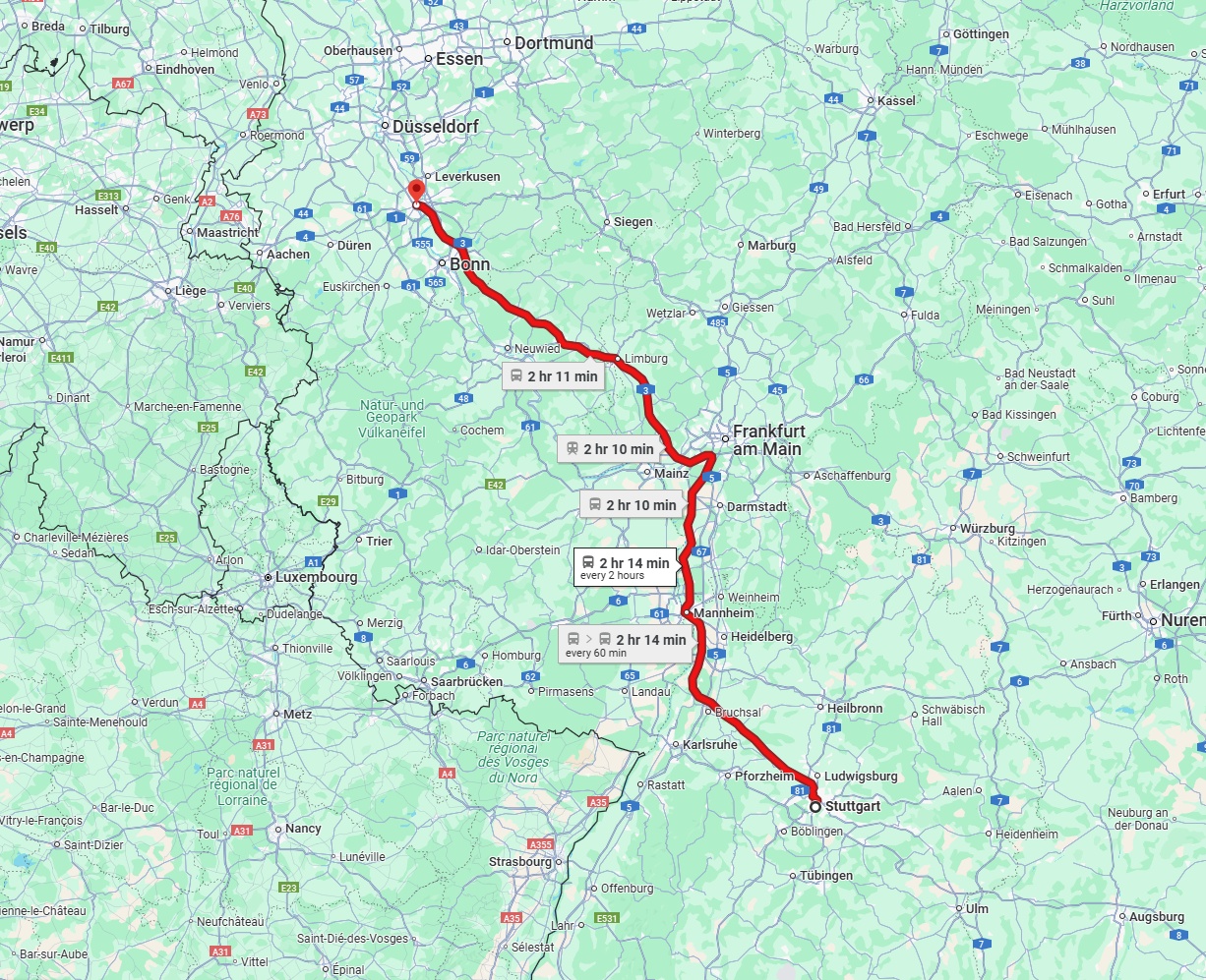 Anreise von Stuttgart Zu Köln Über 