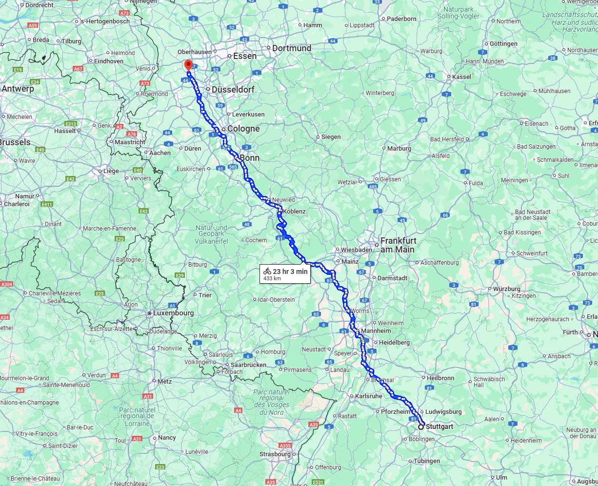 Anreise von Stuttgart Zu Krefeld Über 