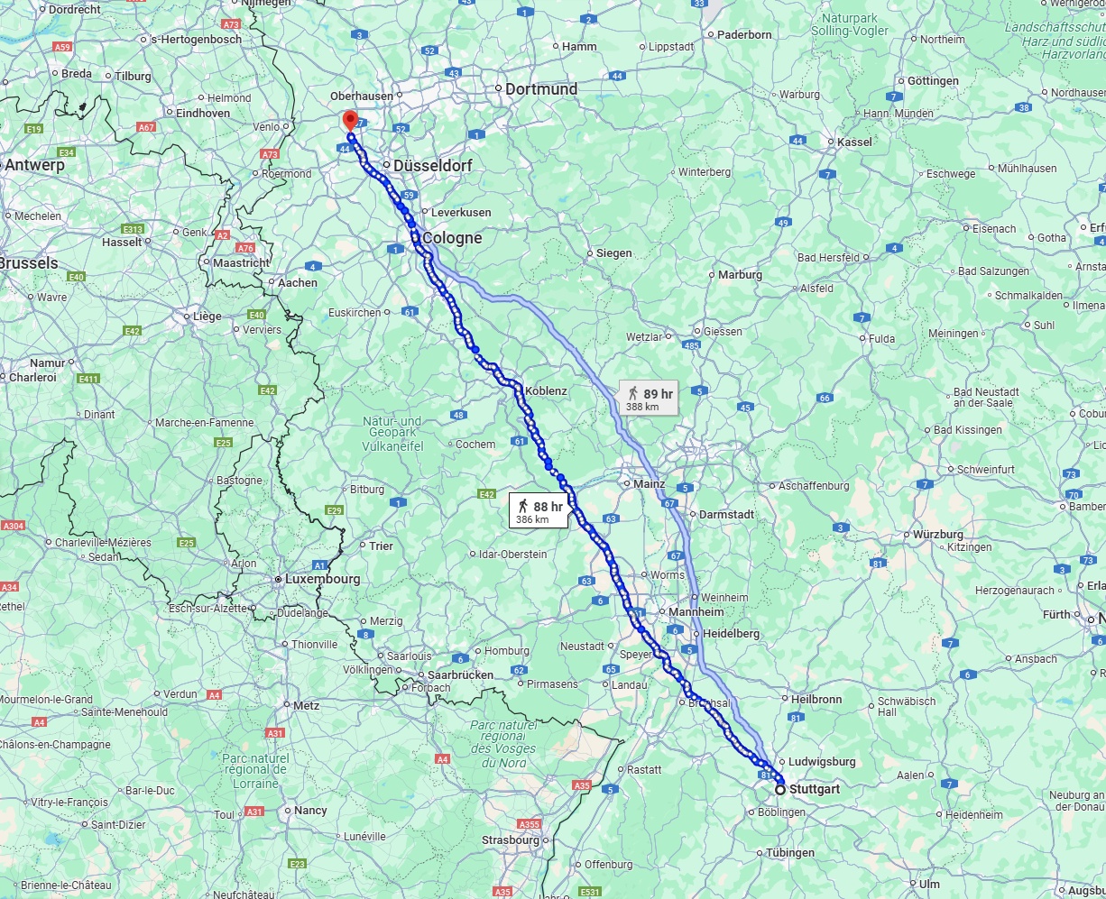 Anreise von Stuttgart Zu Krefeld Über 