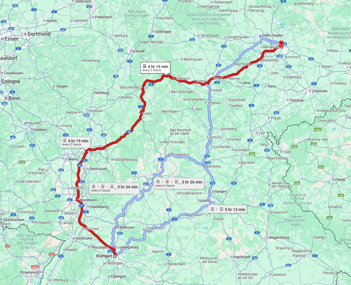 Anreise von Stuttgart Zu Leipzig Über 