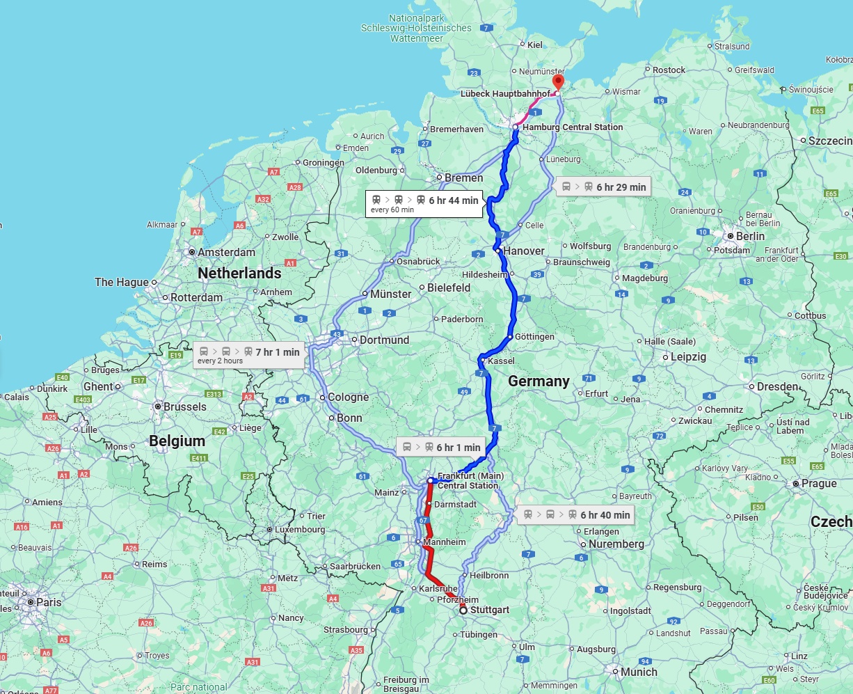 Anreise von Stuttgart Zu Lübeck Über 