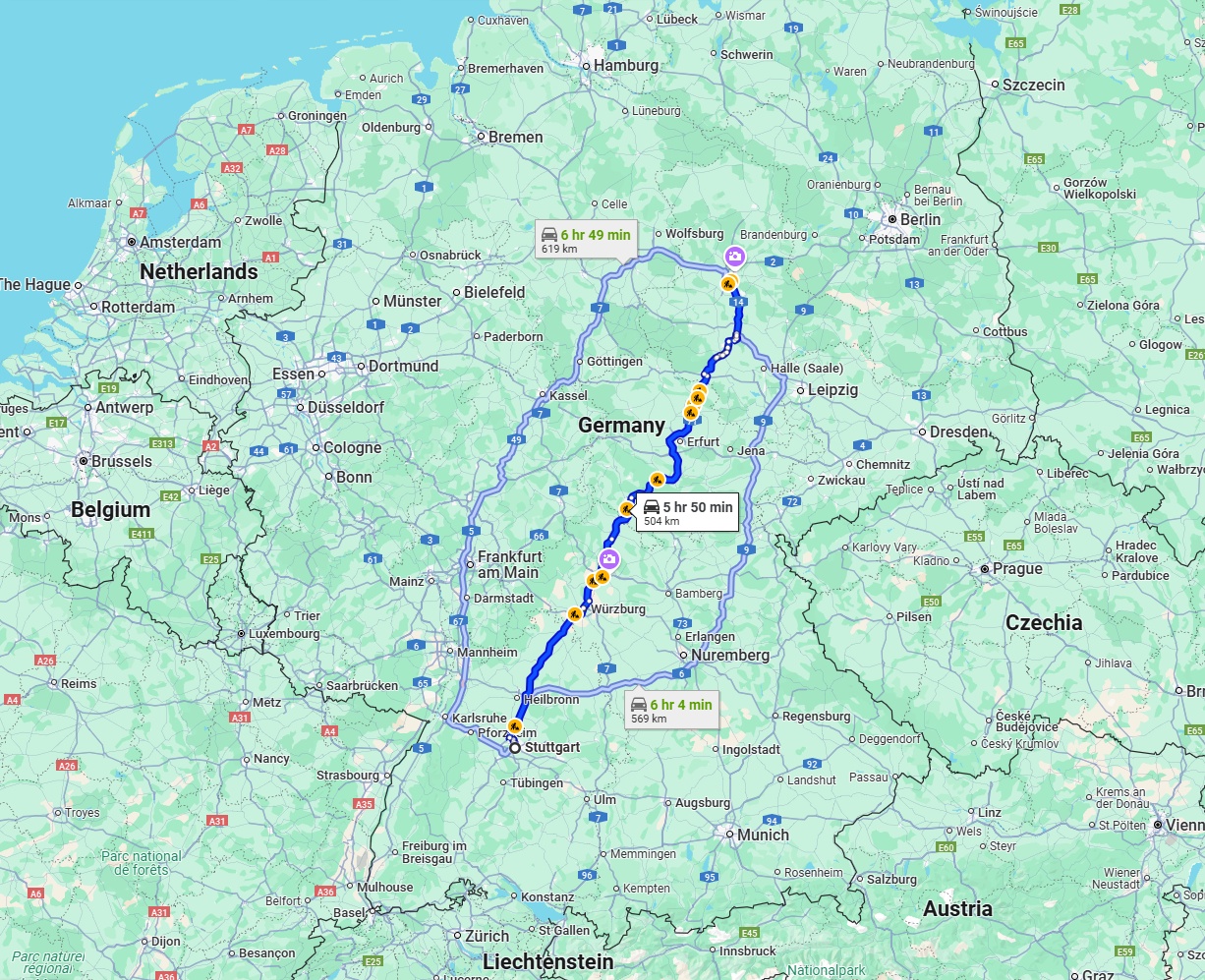 Anreise von Stuttgart Zu Magdeburg Über via A71
