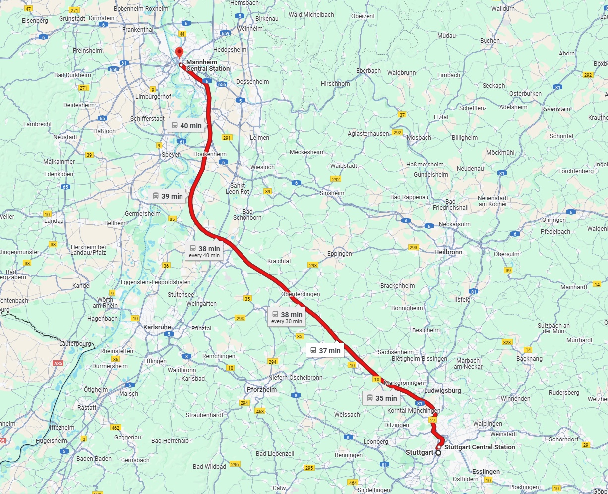 Anreise von Stuttgart Zu Mannheim Über 