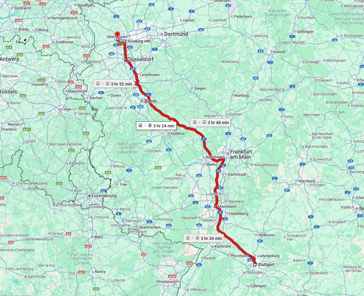 Anreise von Stuttgart Zu Moers Über 