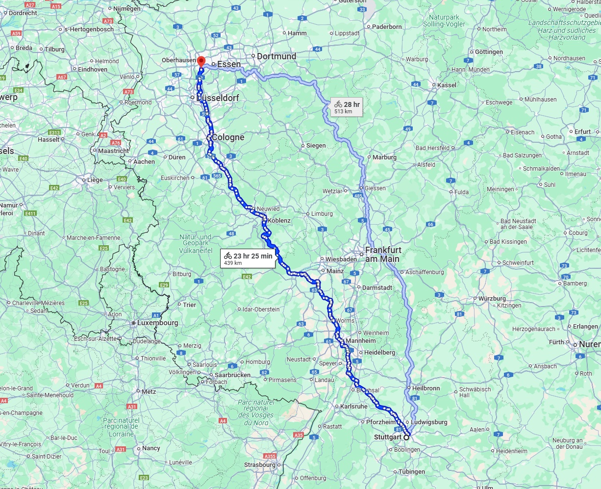 Anreise von Stuttgart Zu Mülheim an der Ruhr Über 