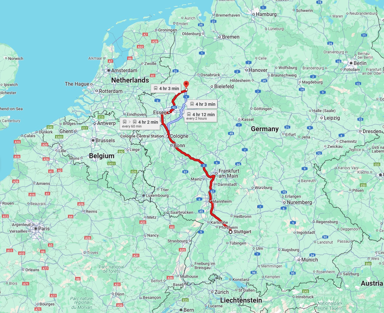 Anreise von Stuttgart Zu Münster Über 