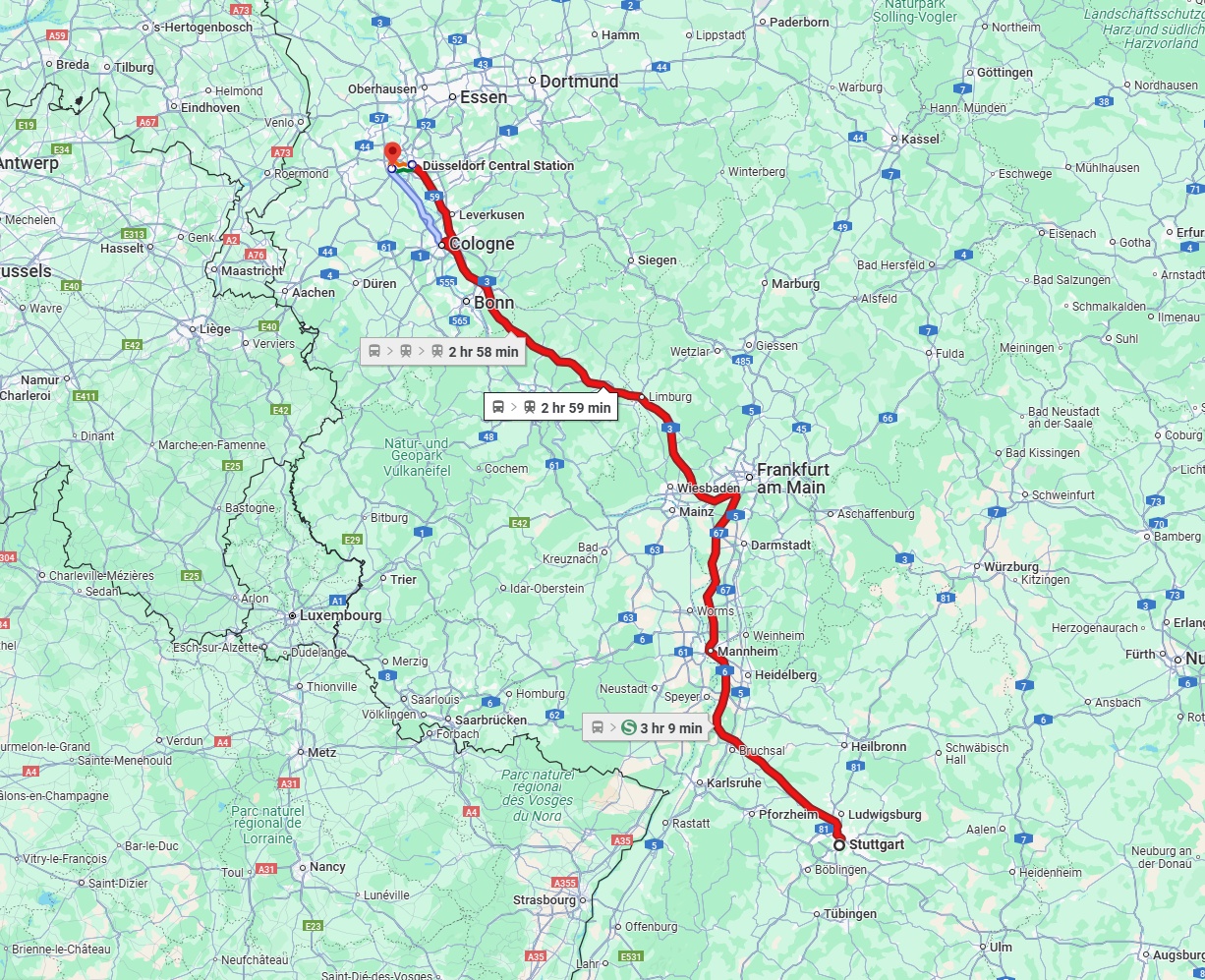 Anreise von Stuttgart Zu Neuss Über 