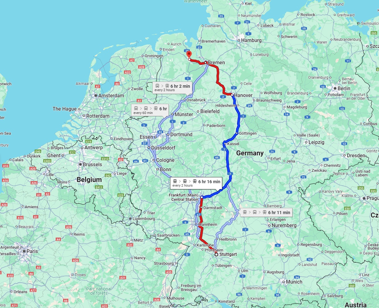 Anreise von Stuttgart Zu Oldenburg Über 