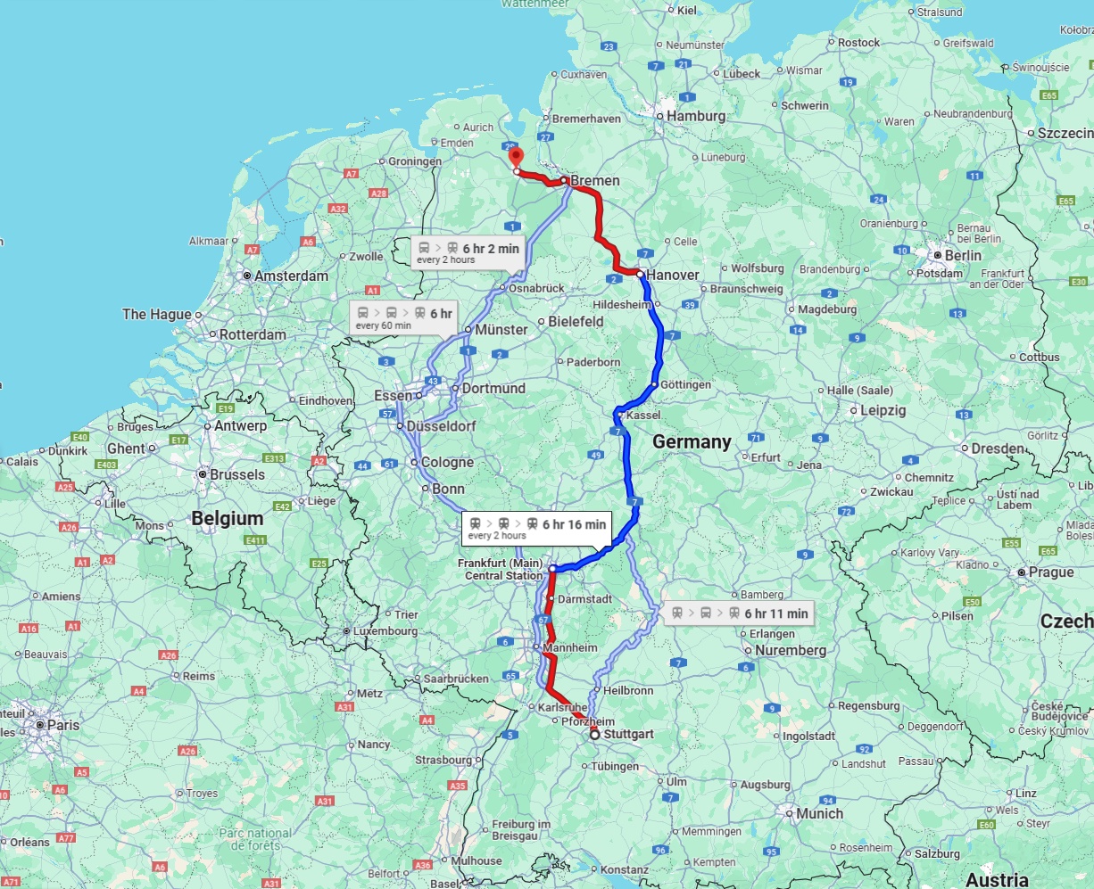Anreise von Stuttgart Zu Oldenburg Über 
