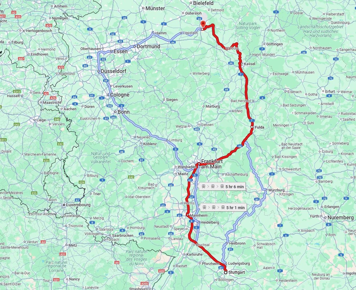 Anreise von Stuttgart Zu Paderborn Über 