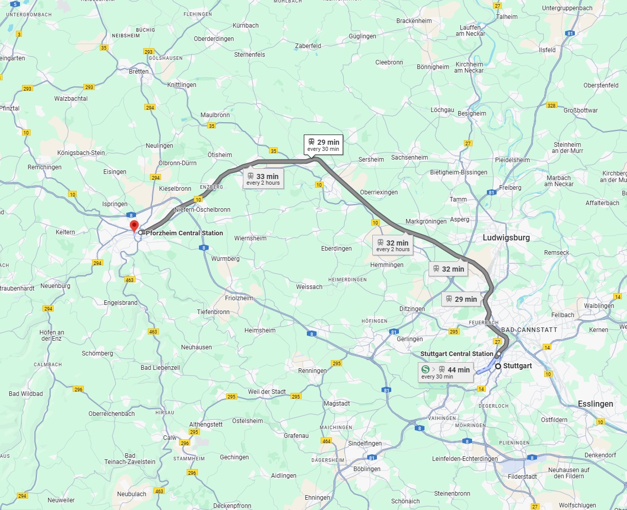 Anreise von Stuttgart Zu Pforzheim Über 