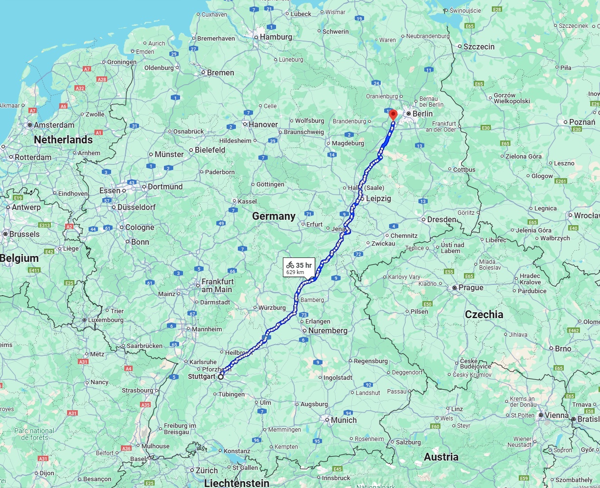 Anreise von Stuttgart Zu Potsdam Über 