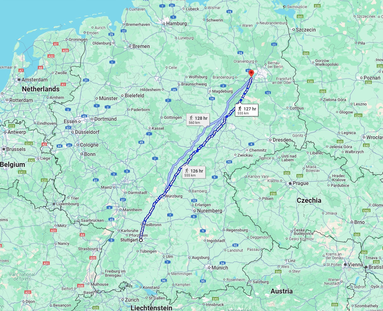 Anreise von Stuttgart Zu Potsdam Über 