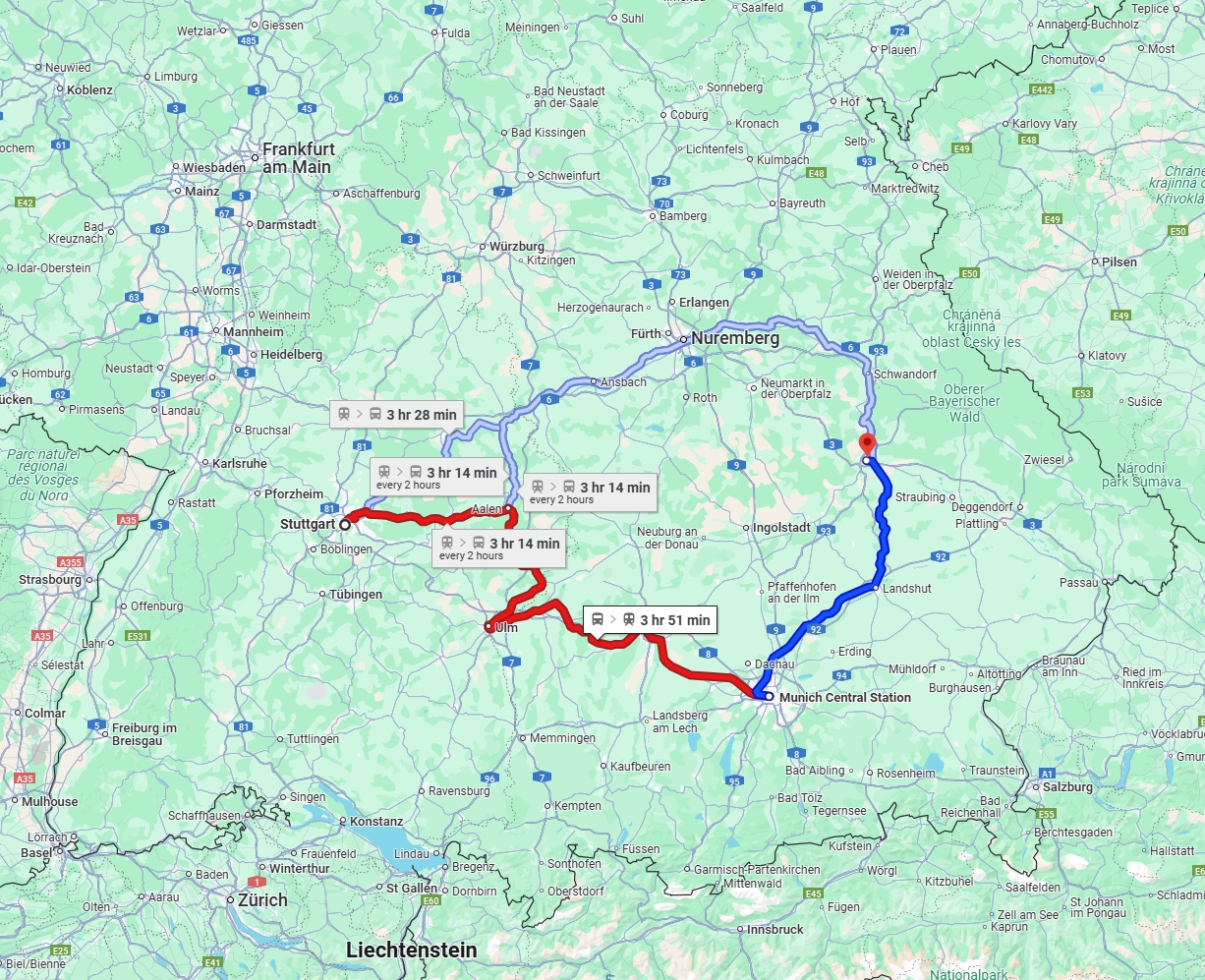 Anreise von Stuttgart Zu Regensburg Über 