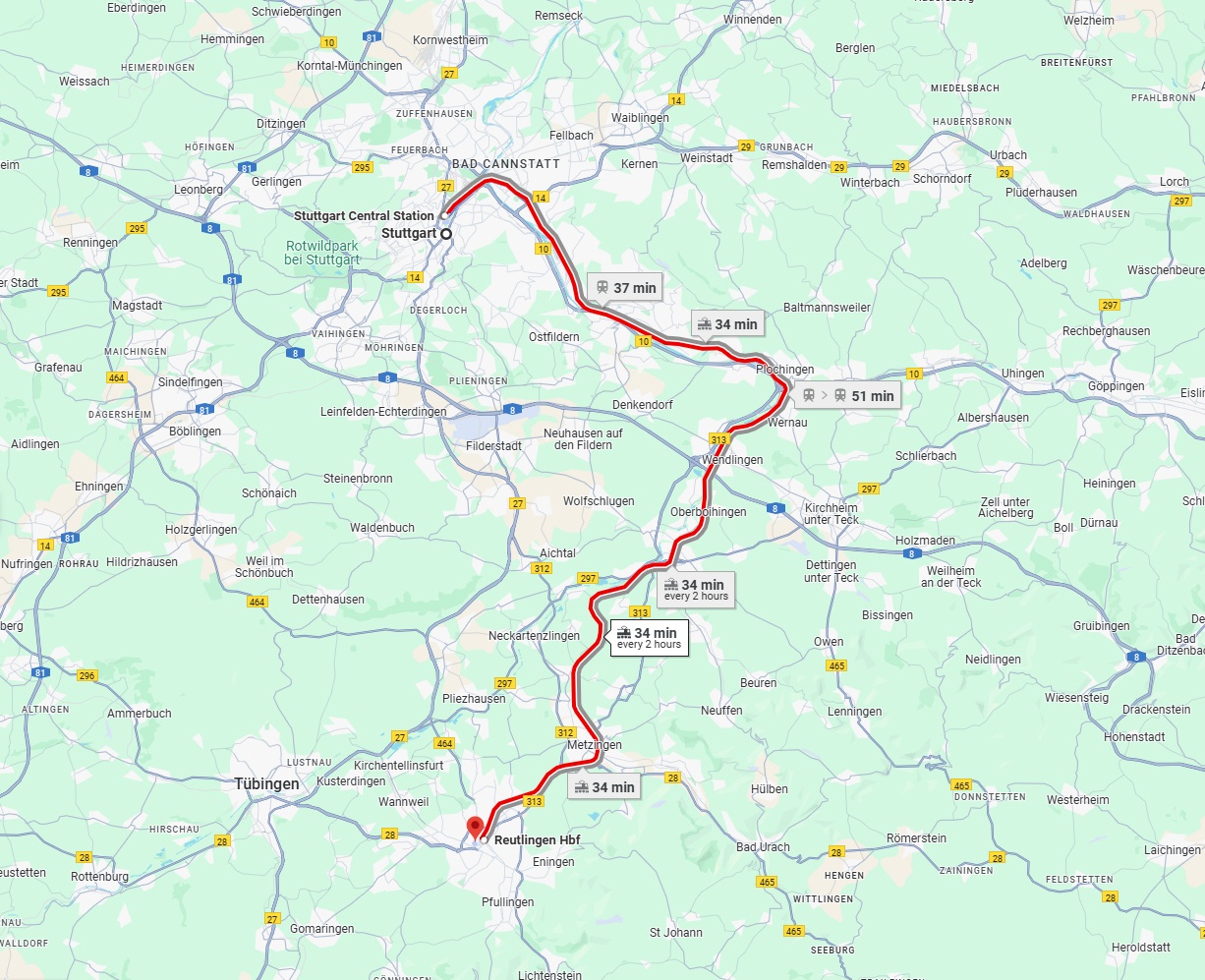 Anreise von Stuttgart Zu Reutlingen Über 