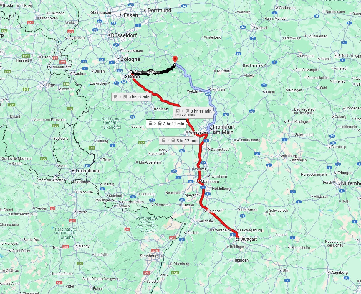 Anreise von Stuttgart Zu Siegen Über 