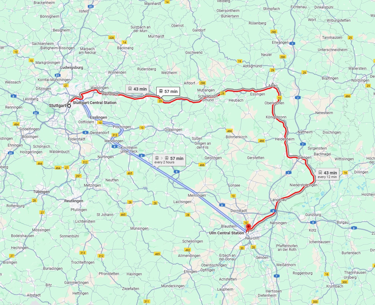 Anreise von Stuttgart Zu Ulm Über 