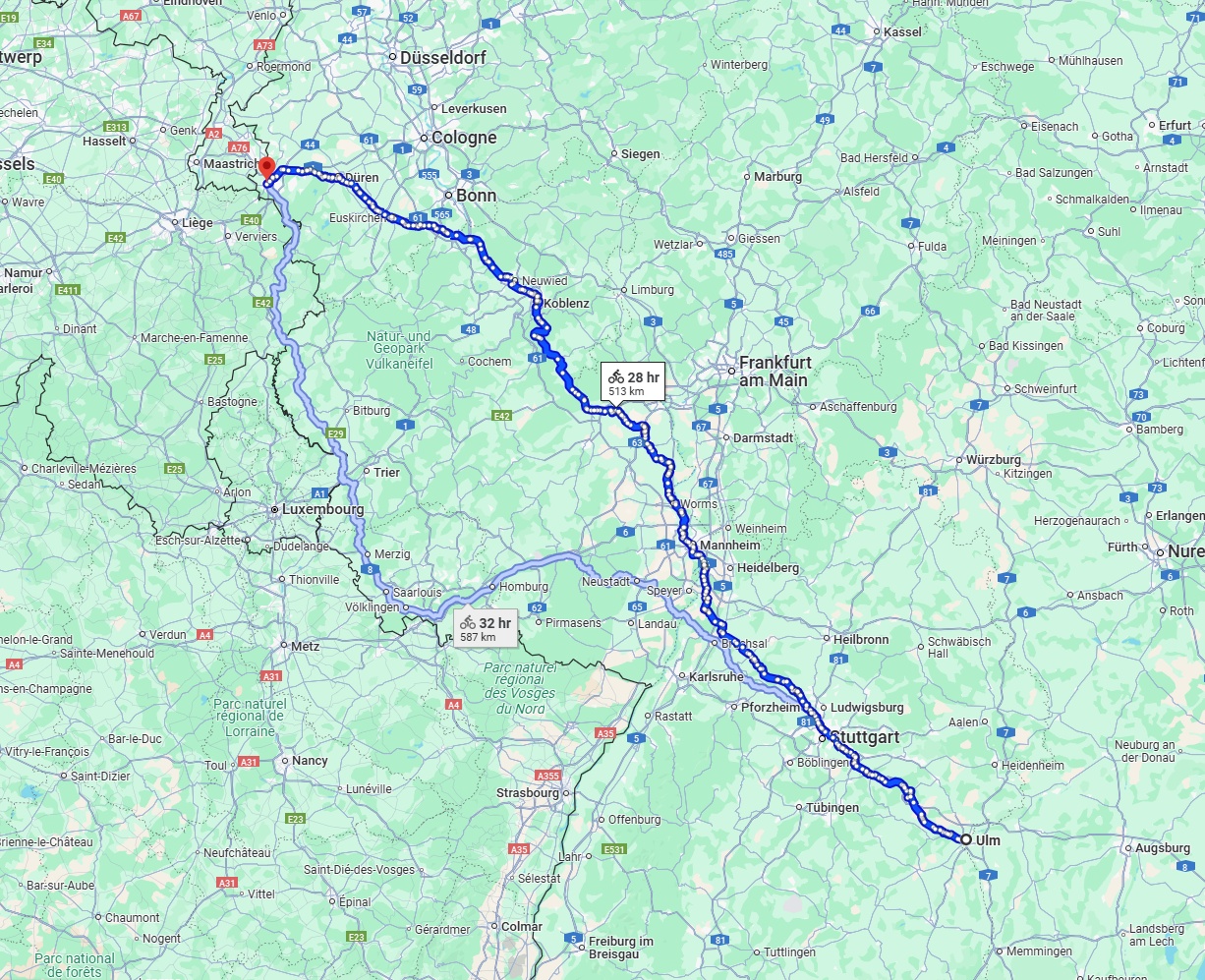 Anreise von Ulm Zu Aachen Über 