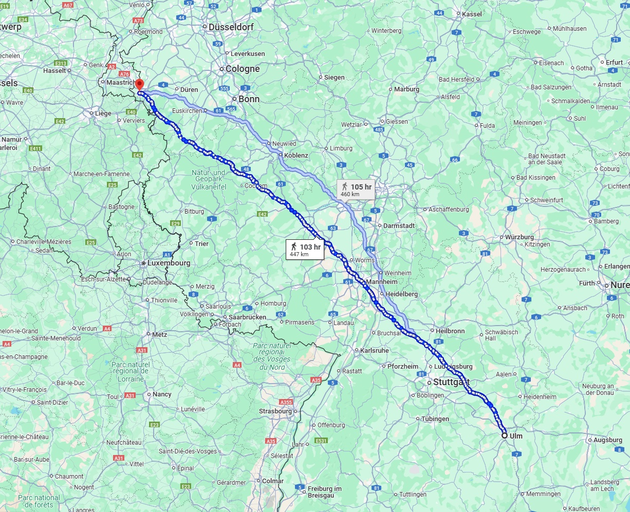 Anreise von Ulm Zu Aachen Über 
