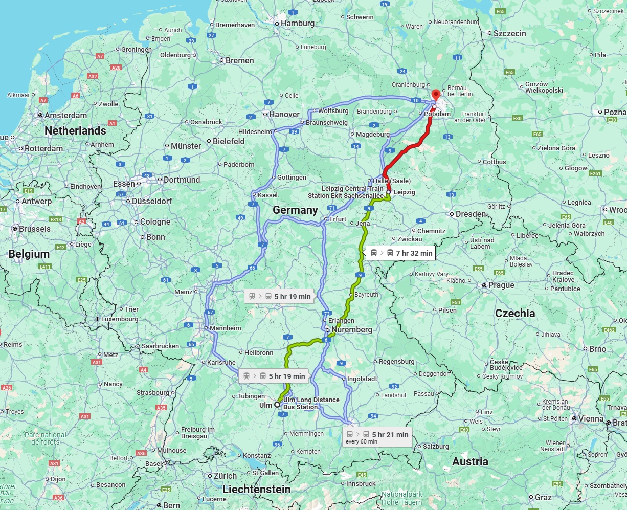 Anreise von Ulm Zu Berlin Über 
