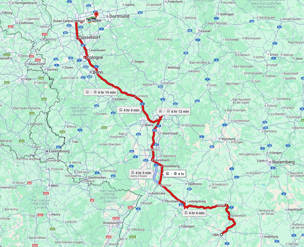 Anreise von Ulm Zu Bochum Über 