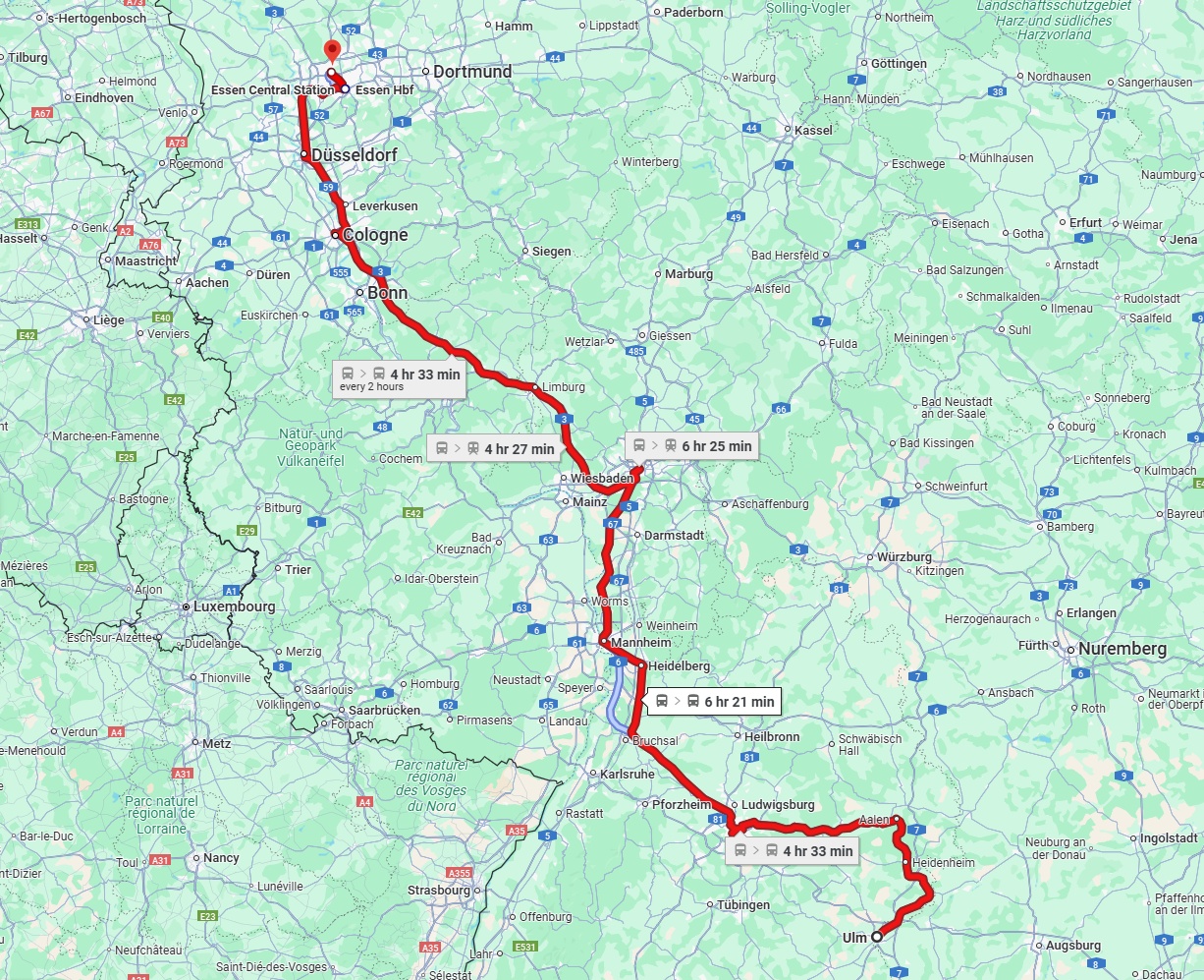 Anreise von Ulm Zu Bottrop Über 