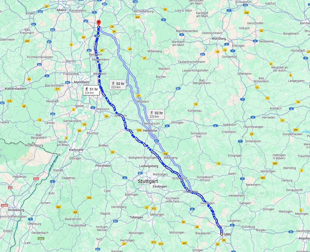 Anreise von Ulm Zu Darmstadt Über 