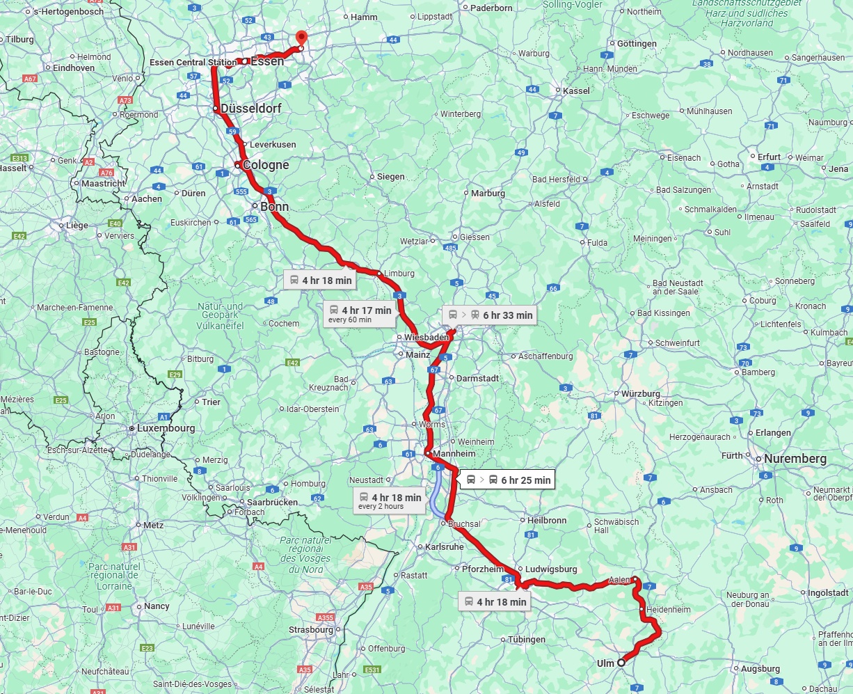 Anreise von Ulm Zu Dortmund Über 
