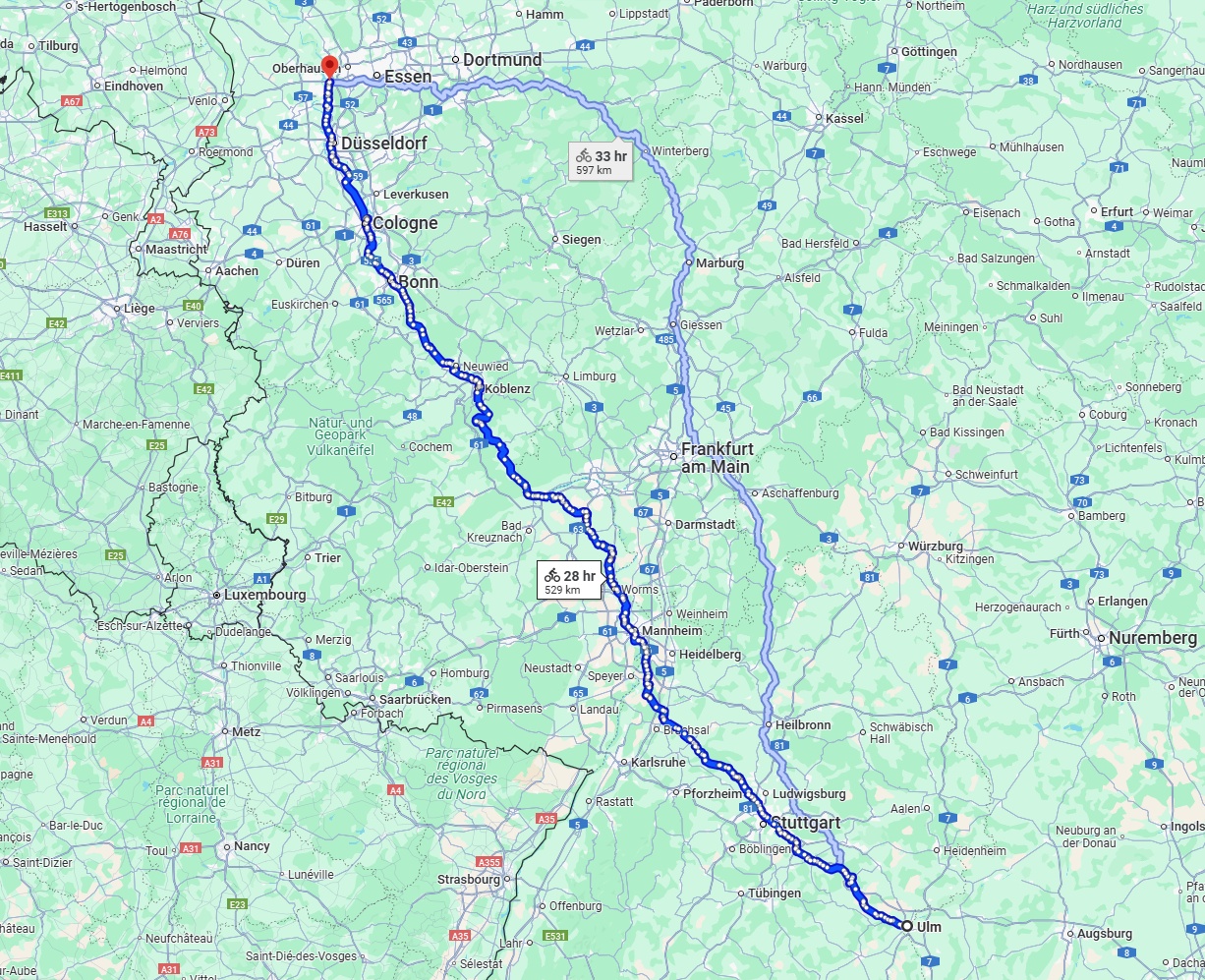 Anreise von Ulm Zu Duisburg Über 