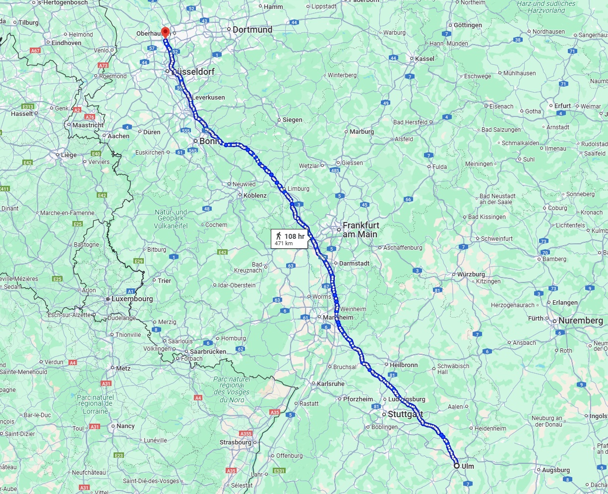 Anreise von Ulm Zu Duisburg Über 