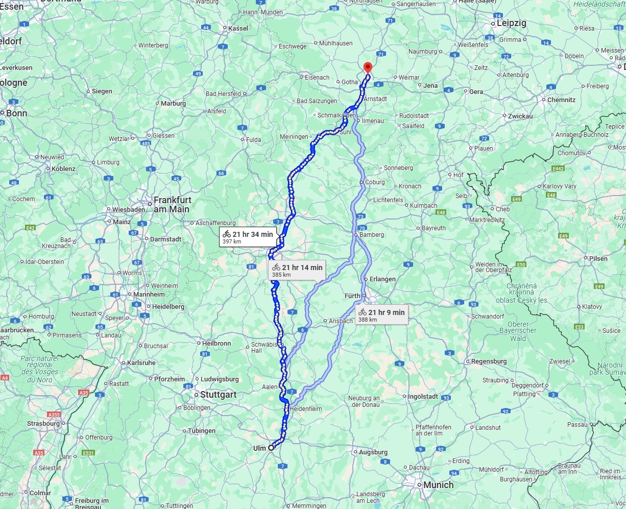 Anreise von Ulm Zu Erfurt Über 