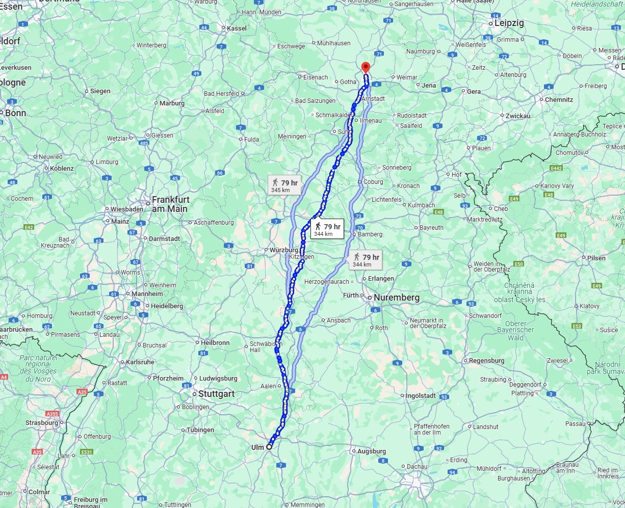 Anreise von Ulm Zu Erfurt Über 
