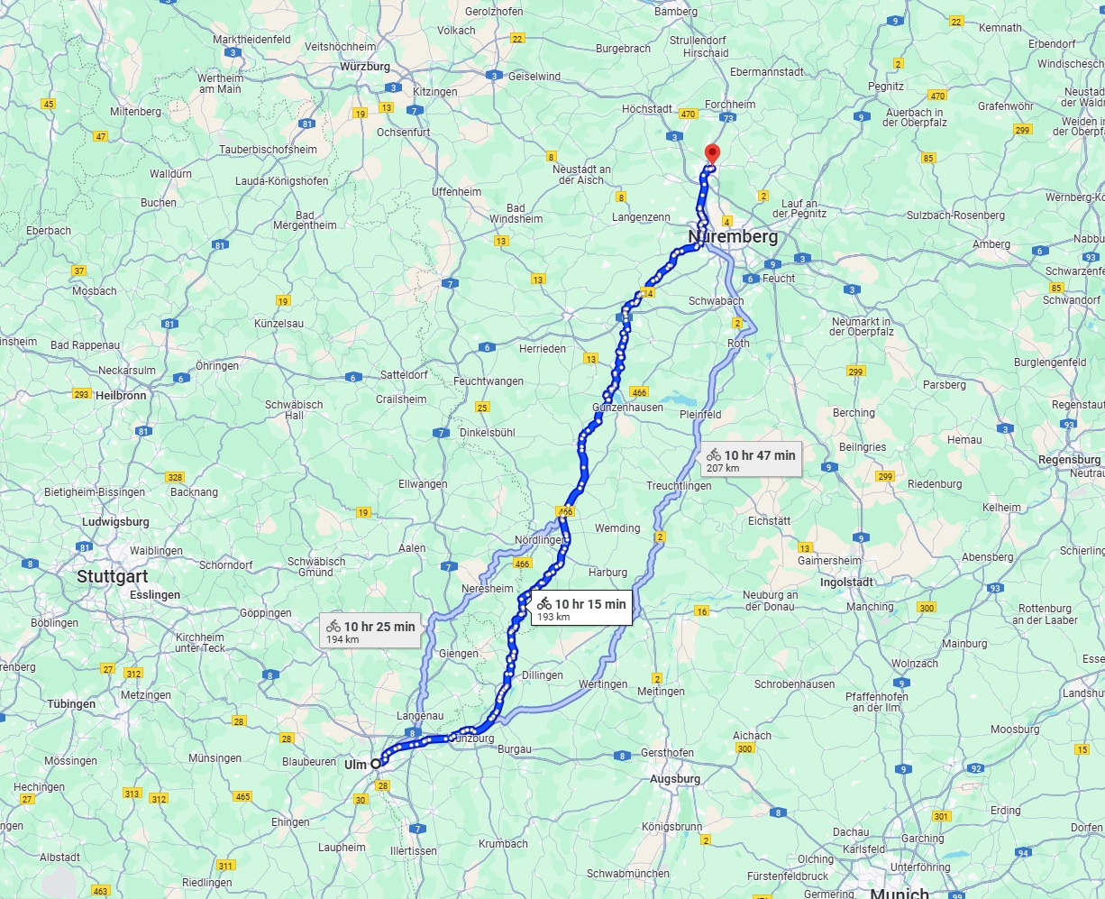 Anreise von Ulm Zu Erlangen Über 