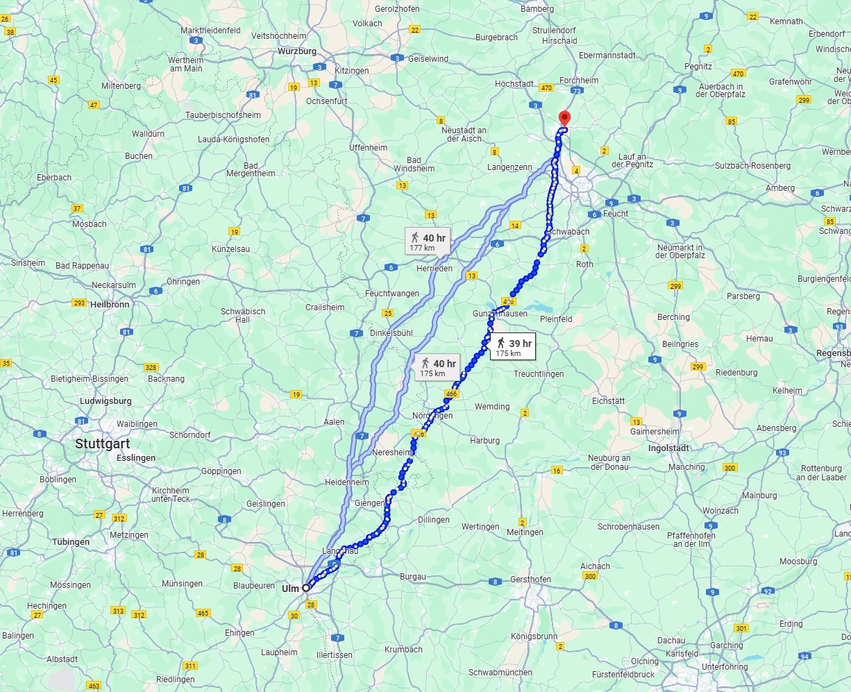 Anreise von Ulm Zu Erlangen Über 