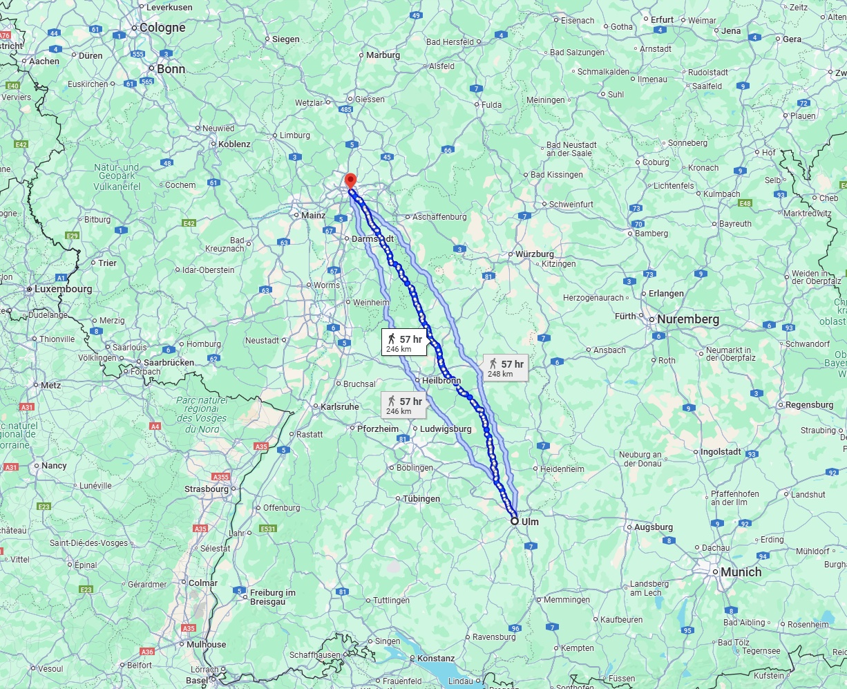 Anreise von Ulm Zu Frankfurt am Main Über 